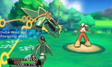 In Pokémon Omega Rubin und Pokémon Alpha Saphir kann Rayquaza eine Mega-Entwicklung durchführen