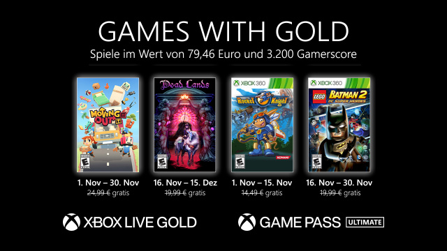 Games with Gold: Diese Spiele gibt es im November gratisNews  |  DLH.NET The Gaming People