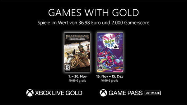 Games with Gold: Diese Spiele gibt es im November gratisNews  |  DLH.NET The Gaming People