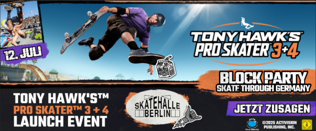 Tony Hawk's™ Pro Skater 3+4™: Die Release-Woche wird in Hamburg, Frankfurt und Berlin live gefeiertNews  |  DLH.NET The Gaming People