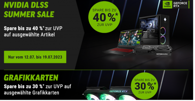 Tolle Angebote mit bis zu 40 % Rabatt auf NVIDIA-Produkte beim Notebooksbilliger “Summersale”News  |  DLH.NET The Gaming People