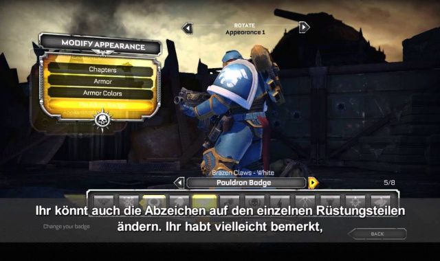 Warhammer 40.000: Space Marine - Tutorial-Video zeigt den Charakter-Editor